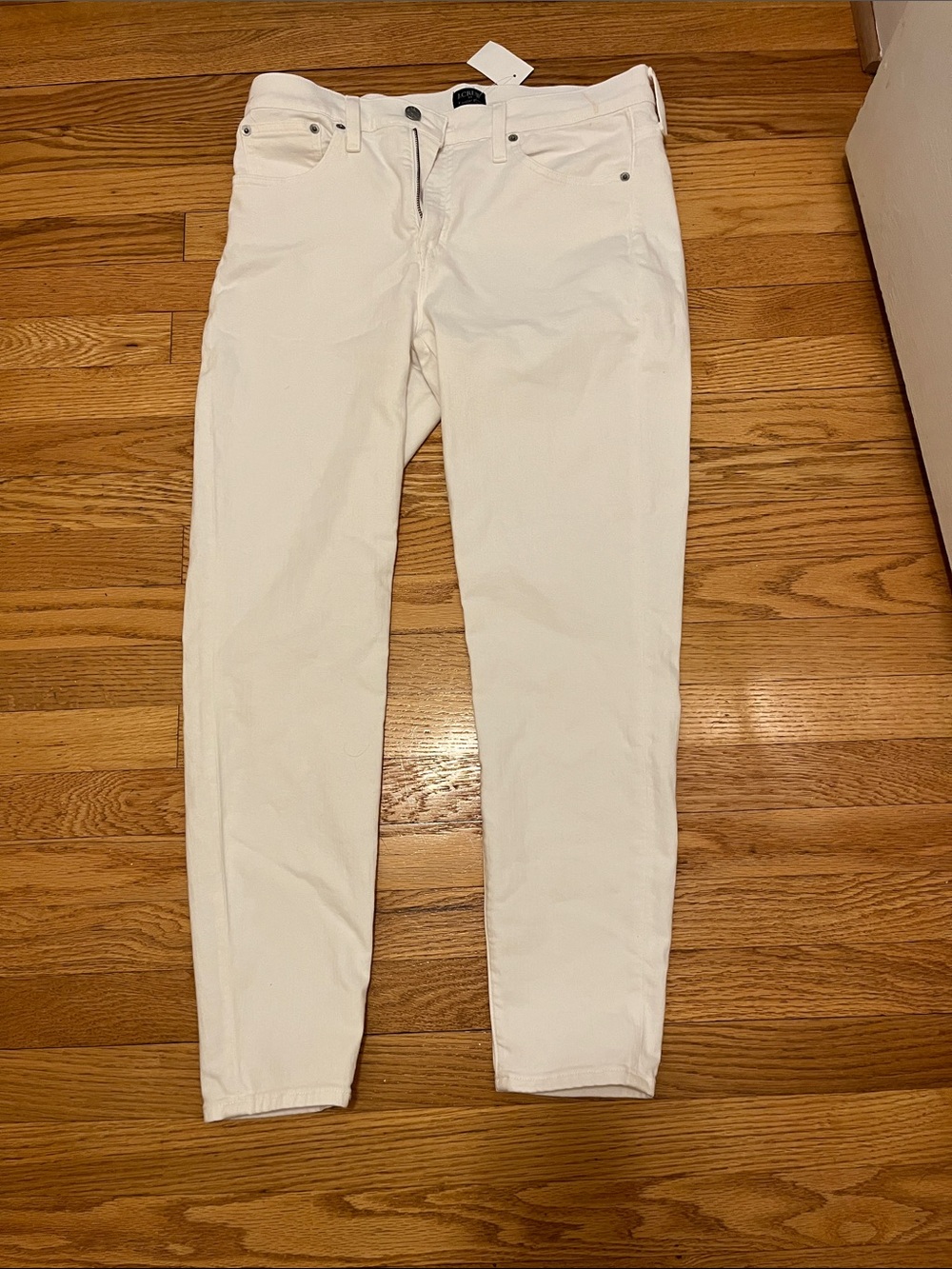 J. Crew White Straight-Leg Jeans